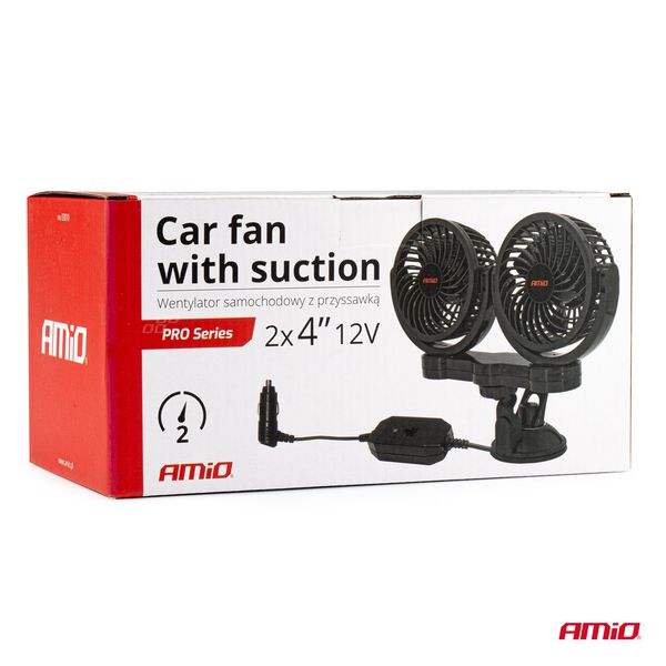 Car fan with suction 2x4" 12V image 1