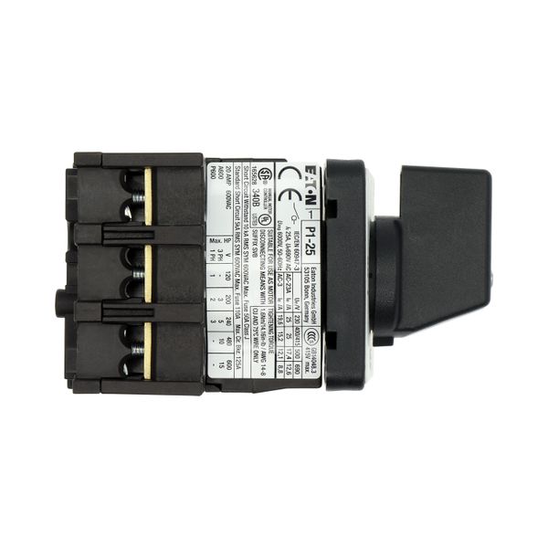 P1-25/E On-Off switch, P1, 25 A, flush mounting, 3 pole, with black thumb grip and front plate image 34