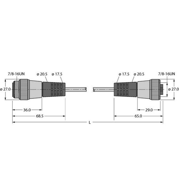 Bus Cable for CAN (DeviceNet, CANopen) PVC Cable Jacket   RSM RKM 5711-0.5M image 1