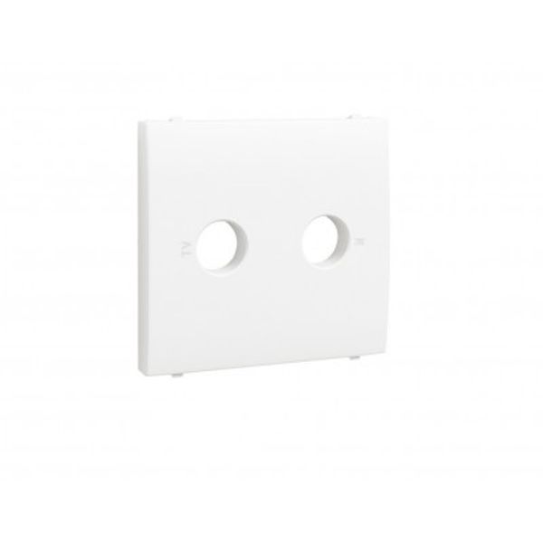 COVER PLATE FOR R - TV SOCKETS MATTE WHITE image 1