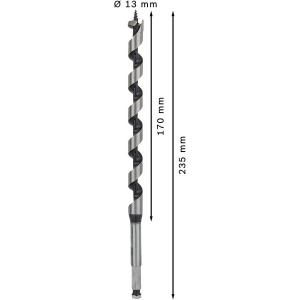 Wood auger bit, hexagon 13 x 170 x 235 mm, d 7,9 mm image 2