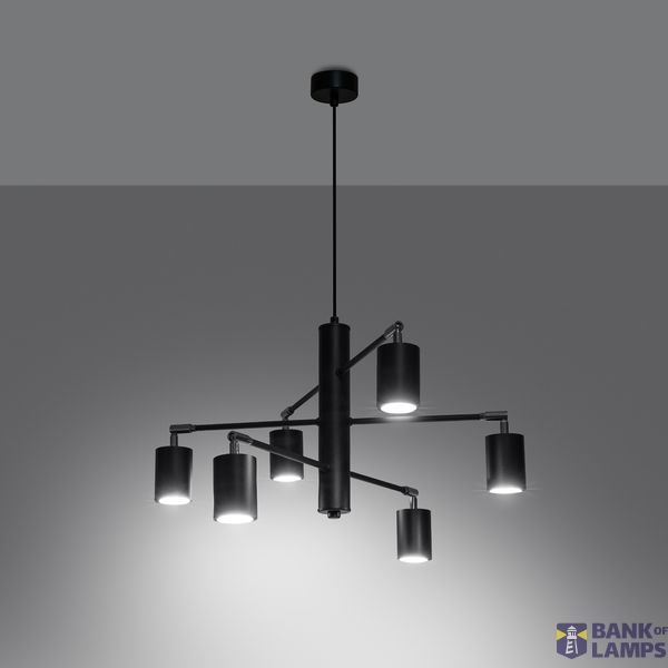 LEMMI 6 CHANDELIER BLACK GU10 6X10W IP20 image 7