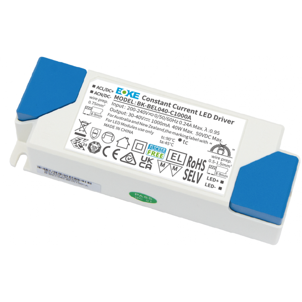 LED power supply for panels 1000 mA, input 220-240 V AC, 50/60 Hz, output 30-40 V DC, max. 40 W, BOKE image 1