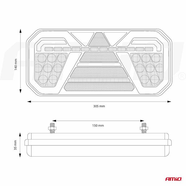 Rear combination LED lamp AMiO RCL-04-L dynamic, left image 1