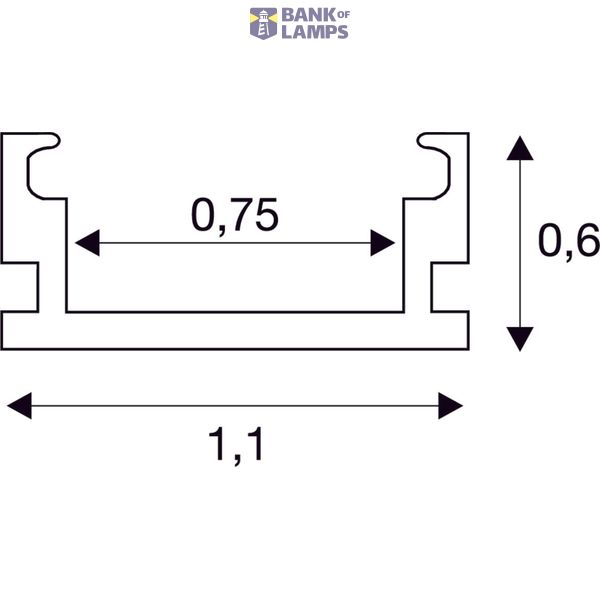 GLENOS Linear profile 1107-100, 1m, matt white image 3