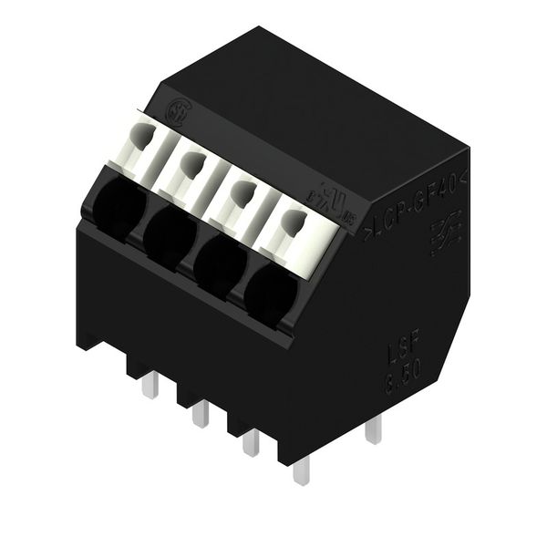 Printed circuit board terminals, 3.50 mm, Number of poles: 4, 135°, Solder pin length (l): 3.5 mm, black, PUSH IN with actuator, Clamping range, max. : 1.5 mm², Tube image 2
