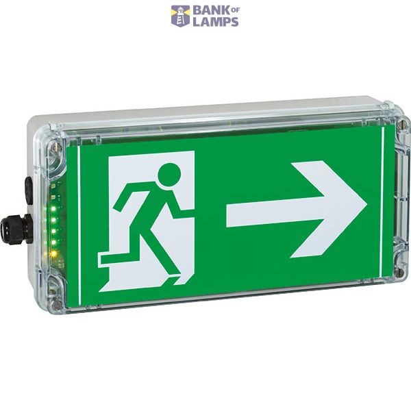 Ex-escape sign luminaires EXIT N with integrated emergency light function for zone 1/21, Pictogram: DIN 4844, Arrow: 3 Clock image 1