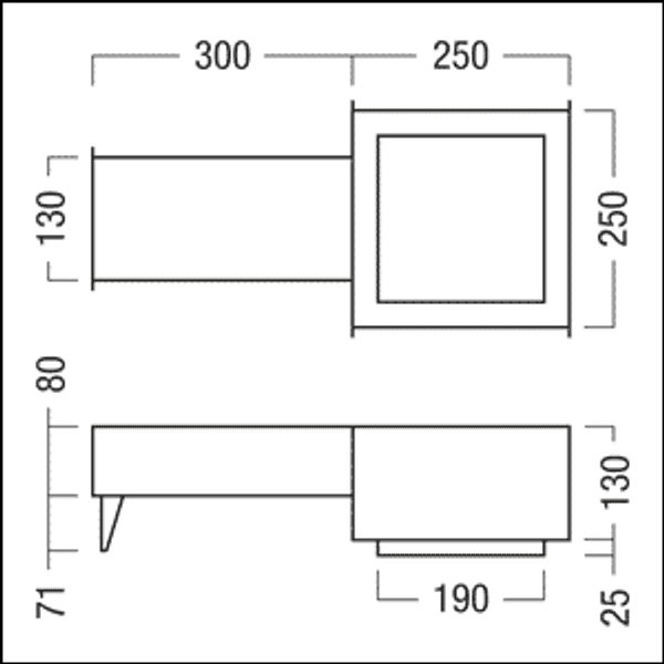 PANOS INF/EVO Q190 CASTING SURROUND - Concrete cast sur ceiling s-mt 190x190mm image 2