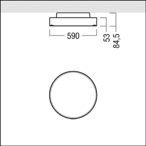 ONDA2 A D590 LED3600-830 LDE WH - Circular luminaire image 3