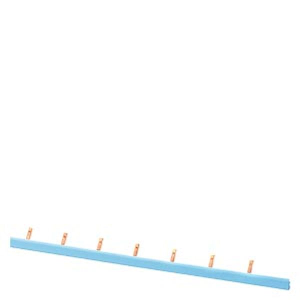 Pin busbar 1PH 10 mm2, 54 MW blue Pin busbar, 1-phase inclined, 10 mm2, 54 image 1