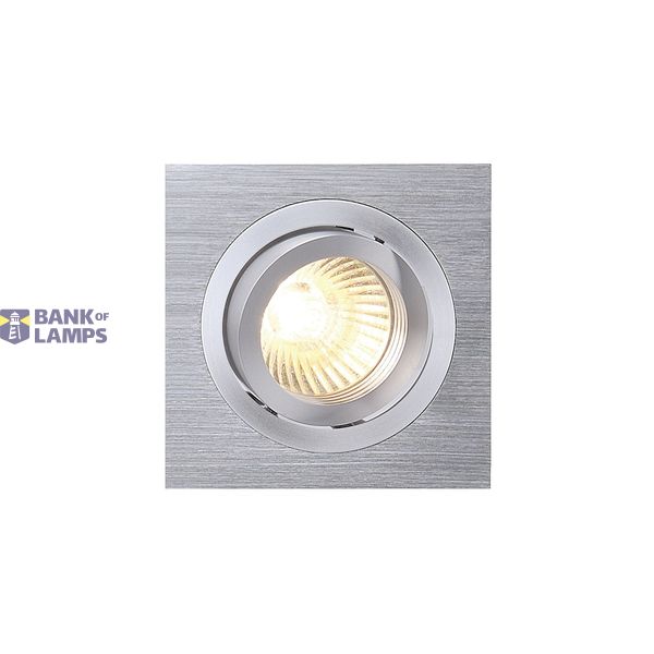PIREQ GU10 SQUARE Downlight, alu brushed, max. 50W, incl. clip springs image 2