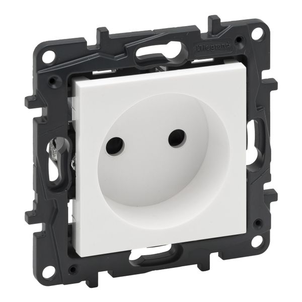 2P SOCKET WITH SHUTTERS, SCREW TERMINALS, WHITE image 1