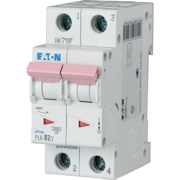PL6-C16/2 Miniature circuit breaker (MCB), 16 A, 2p, characteristic: C image 1