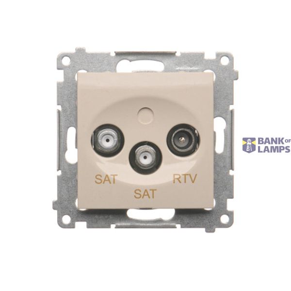 SAT-SAT-RTV double aerial socket, atten.: 1dB, cream white/electro white image 1