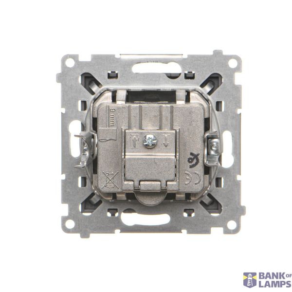 IP44 single socket outlet with frame seal - same color flap&frame, module, 16A, quick connection, matt aluminum image 2