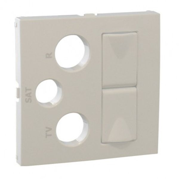 COV PLATE F/R-TV-SAT-2XRJ45 MULT SOCKET ICE image 1