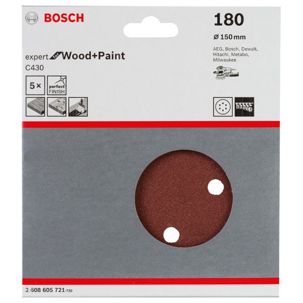 C430 sanding sheet, pack of 5 150 mm, 180 image 2
