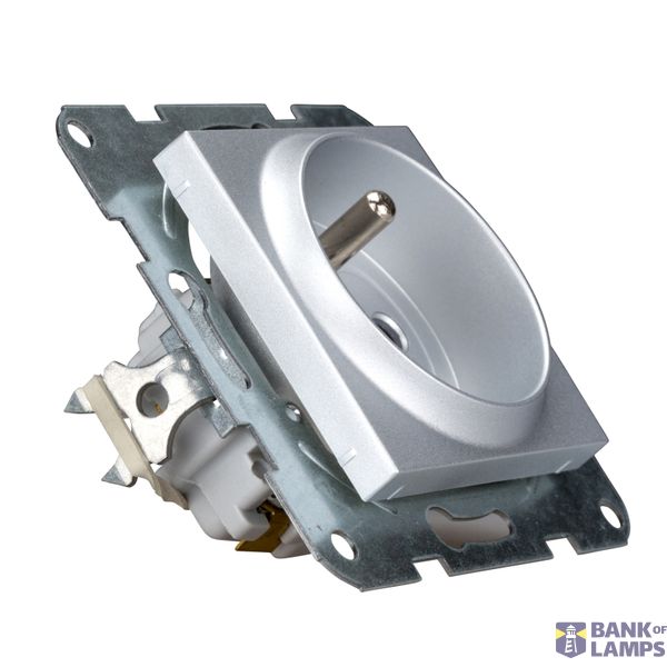 Pin socket outlet, screw clamps, silver image 2