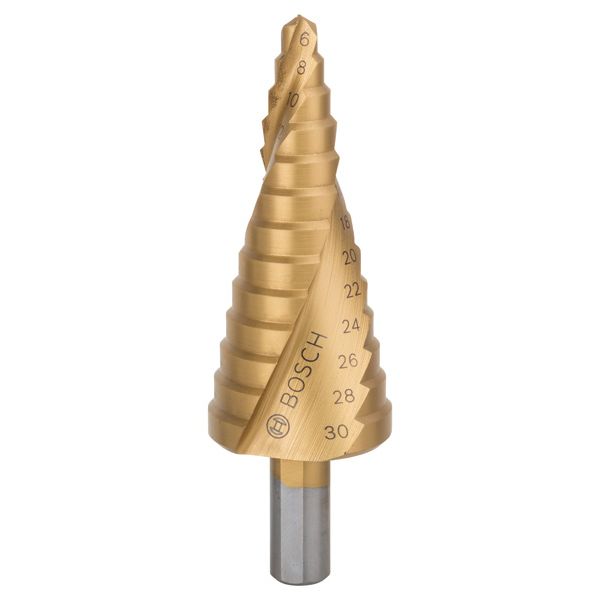Step drill bit HSS-TiN 6 - 30 mm, 10,0 mm, 93,5 mm 1 pcs. image 1