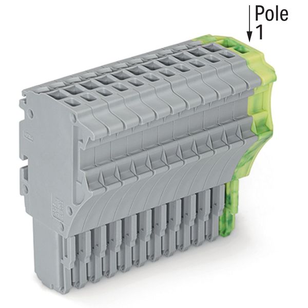1-conductor female connector Push-in CAGE CLAMP® 1.5 mm² gray, green-y image 1