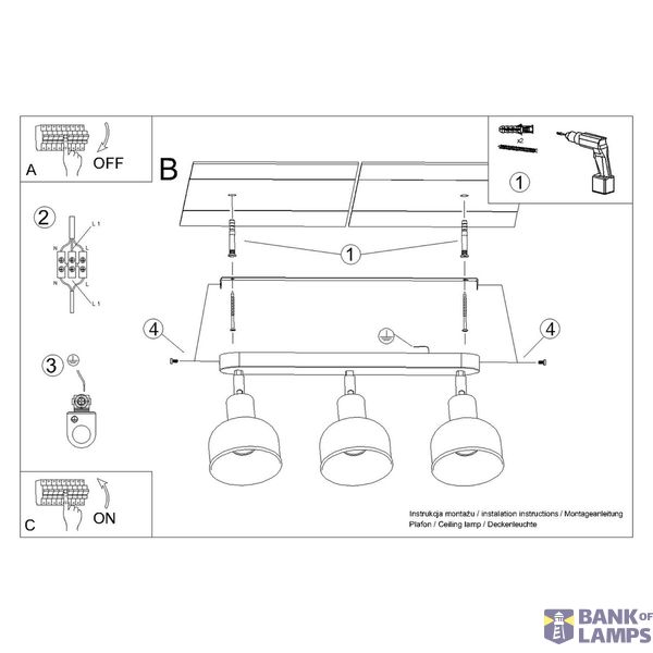 Ceiling lamp ELBA 3 white image 8