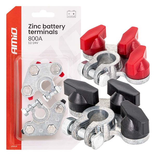 Zinc battery terminals 800AMP, 2 pcs. AMIO-04391 image 1