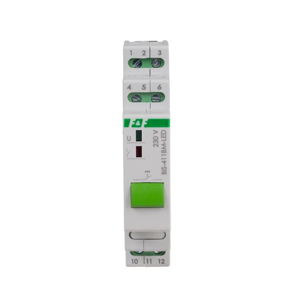 Bistable relay, for DIN rail, with memory, with inrush relay 160A/20ms with button; BIS-411BM-LED image 2