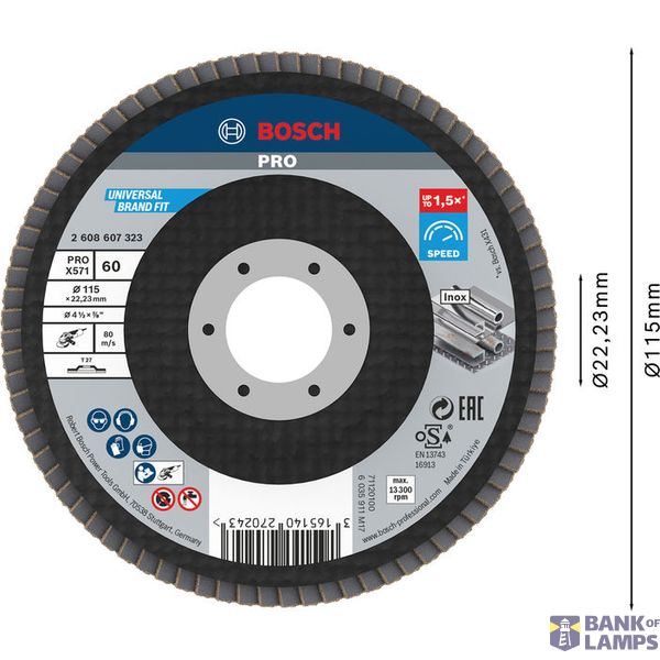 PRO Metal X571 Flap Disc Straight Version Fiber for Small Angle Grinders image 2