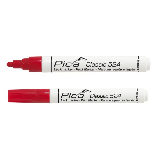 Pica 10pcs 524/40 Paint marker 2-4mm round tip red image 2