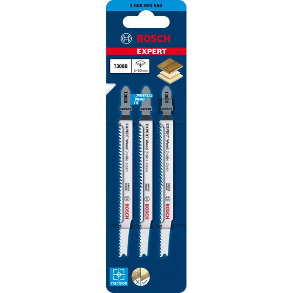 EXPERT ‘Wood 2-side clean’ T 308 B Jigsaw Blade 3-pc 3 pcs. image 1