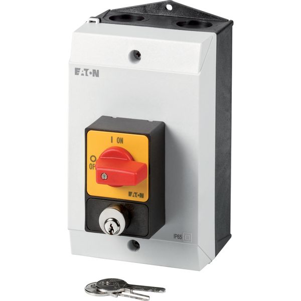 P1-32/I2/SVA(S)-RT Panic switches, P1, 32 A, surface mounting, 3 pole, with red thumb grip and yellow front plate, Cylinder lock SVA image 3