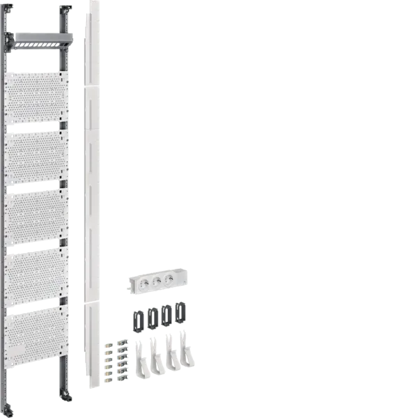 Complete multimedia field, univers Z, height 1350mm, 1 field, with 6x RJ45 patch modules image 1
