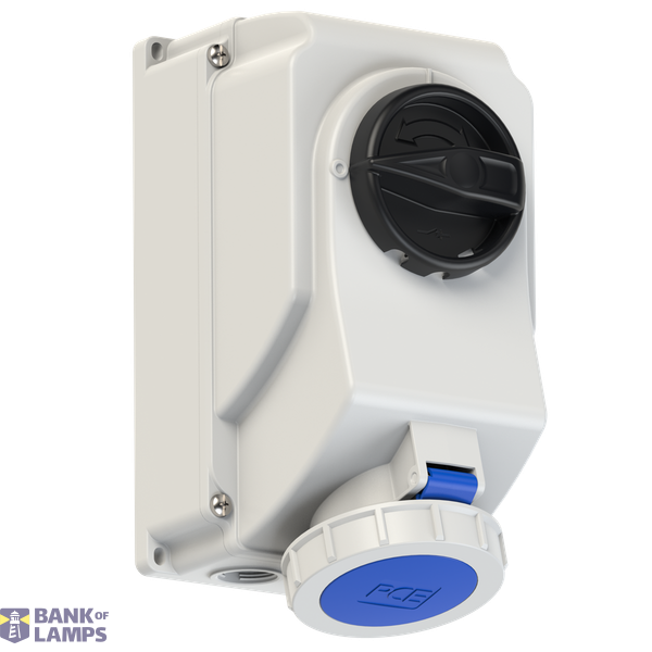 Fixed socket with switch, 32A 3P 6h IP66/67 image 1