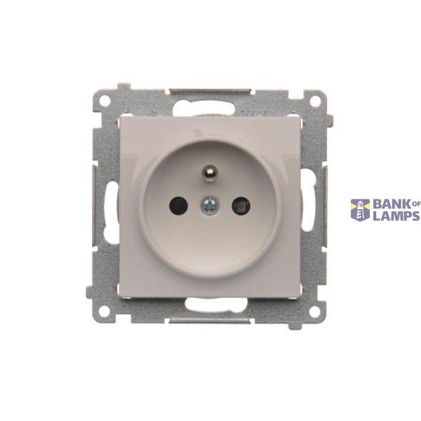 Socket outlet with earthing and shutters, (module), 16A, 250V, quick connection, white image 1