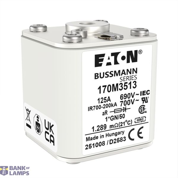 High speed square body fuse, 125 A, AC 690 V, compact size 1, 45 x 59  image 11