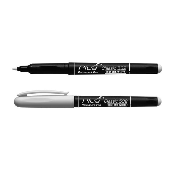 Pica 10pcs 532/52 Permanent Pen 1-2mm round white image 6