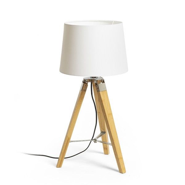 ALVIS/AMBITUS 30 table Polycotton white/bamboo 230V LED E27 15W image 1