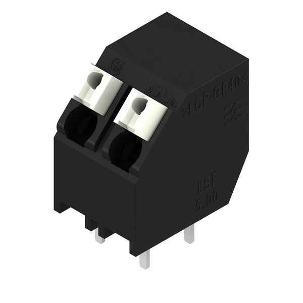 Printed circuit board terminals, 5.00 mm, Number of poles: 2, 135°, Solder pin length (l): 3.5 mm, black, PUSH IN with actuator, Clamping range, max. : 1.5 mm², Tube image 3