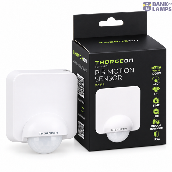 PIR Motion Sensor 8m 1200W IP54 White image 1