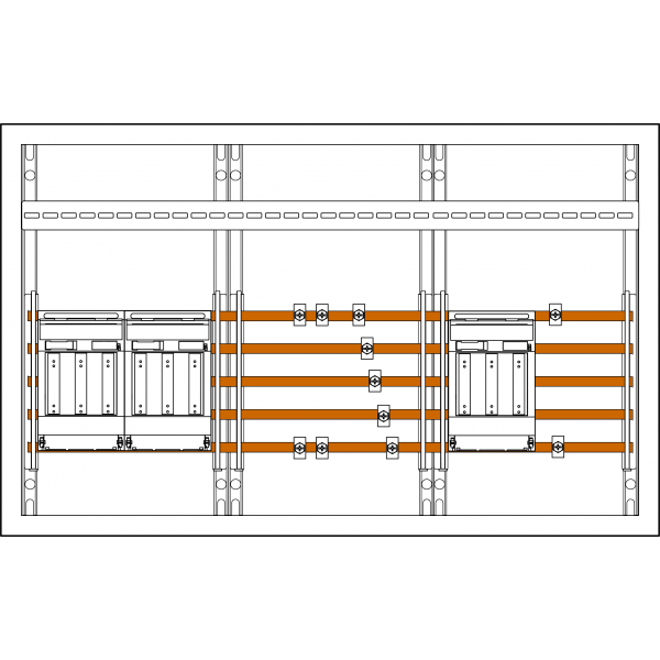NH distributor divider triple, H=500mm, W=800mm, D=165mm, IP31/43 (NHV3T) image 1