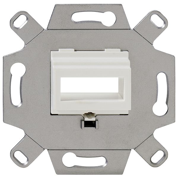 Mounting adapter, SC-D/LC-Quad, 2-fold, pure white (similar to RAL 9010), for TAE covers image 1