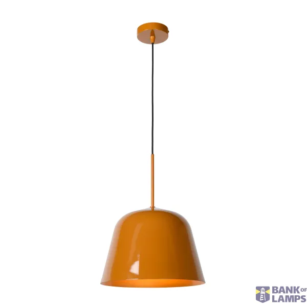 Lucide MISHA - Pendant light - Ø 31 cm - 1xE27 - Ocher Yellow image 1