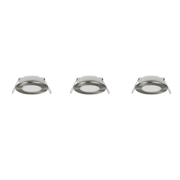 Himal recessed spotlight LED brushed steel 3-pack image 1