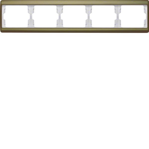 Frame 5gang horizontal Arsys gold, metal image 1