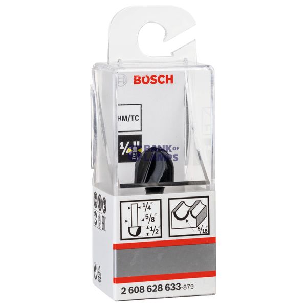 Core box bit, 1/4", R1 8 mm, D 15.9 mm, L 12.3 mm, G 45 mm image 2