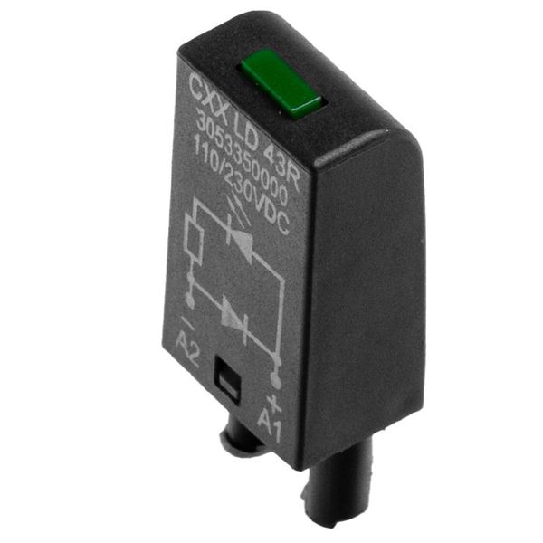 CUBESERIES, LED module with freewheel diode, Rated control voltage: 110…230 V DC, Plug-in connection image 1