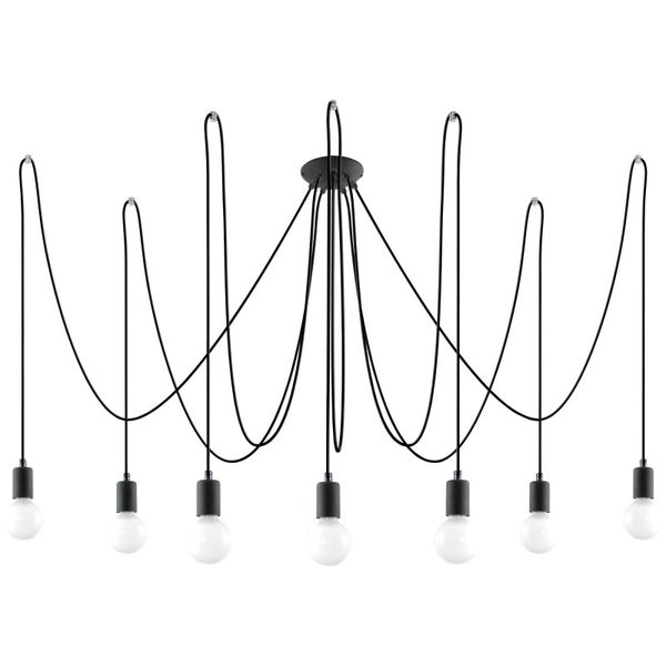 EDISON CHANDELIER 7 BLACK E27 7X60W IP20 image 1