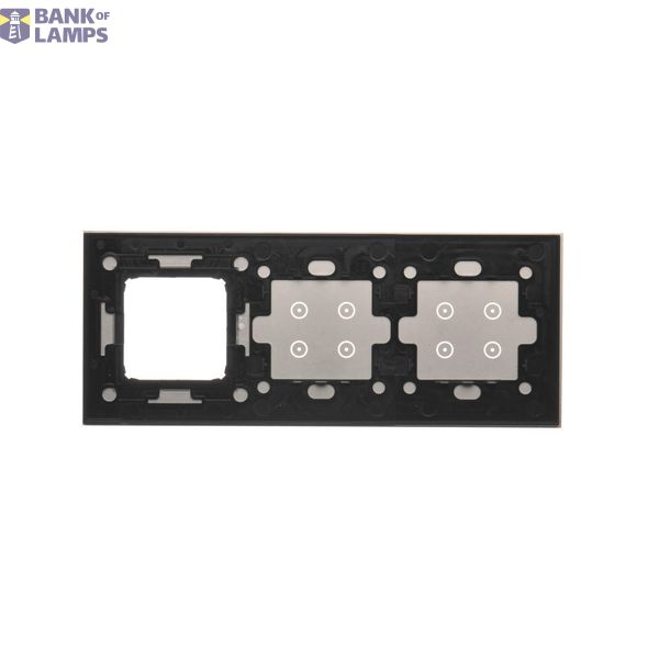 Quintuple frame, metal, black inox image 2