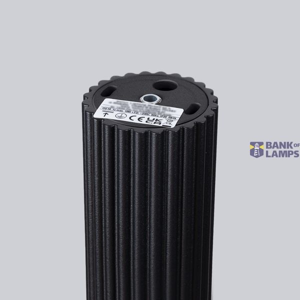 CYLINDRICAL CEILING LAMP BLACK 40 CM CARBON VERTICAL PATTERN GU10 image 9