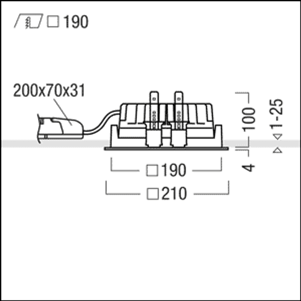 PANOS EVO Q190L 19W 830 LDO AL WH - LED ceiling-recessed luminaire image 2
